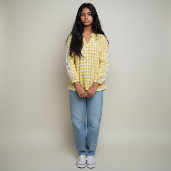 New Woman's Crown and Ivy Yellow Garden Party L/S Size P/M - Picture 1 of 5